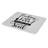 Kochen mit Liebe bietet Essen für das Soul Schneidebrett (Ecke)