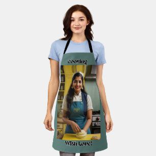 Kochen mit Liebe Blue Adult Schürze