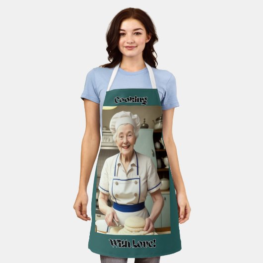 Kochen mit Liebe Blue Adult Schürze (Getragen)