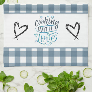 Kochen mit Liebe Gingham Kariert Geschirrtuch