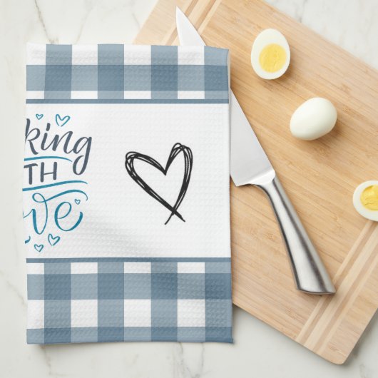 Kochen mit Liebe Gingham Kariert Geschirrtuch (Viertel Falte)