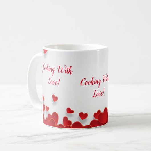 Kochen mit Liebe Herzstück Tasse (Vorderseite Links)