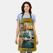 Kochen mit Liebe Olive Erwachsene Schürze Schwarze (Getragen)