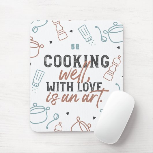 Kochen mit Liebe Typografie Mousepad (Mit Mouse)