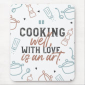 Kochen mit Liebe Typografie Mousepad (Vorne)