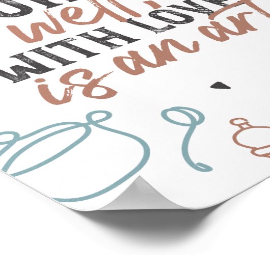 Kochen mit Liebe Typografie Poster (Ecke)