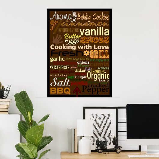 Kochen mit Liebe WordArt™ Poster (Heimbüro)