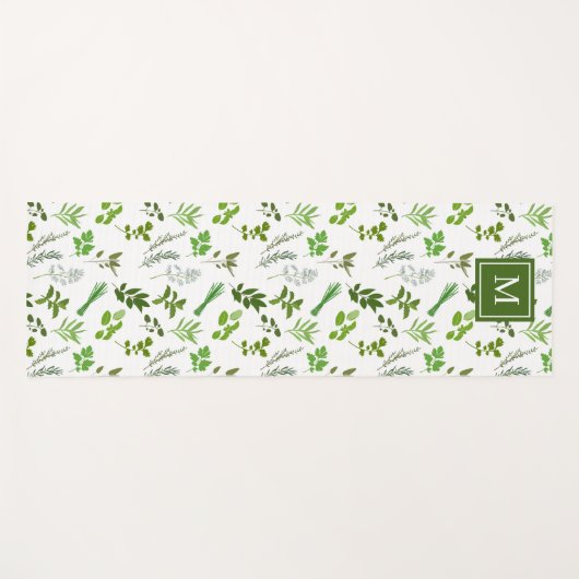 Kochen Mit Monogramm Gartenkräuter Yogamatte (Vorderseite (Horizontal))