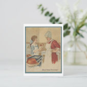 Kochen mit Oma 1920 Abbildung des Backens Postkarte (Stehend Vorderseite)