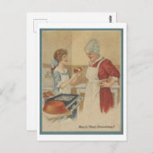 Kochen mit Oma 1920 Abbildung des Backens Postkarte (Vorne/Hinten)