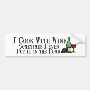 Kochen mit Wein Autoaufkleber