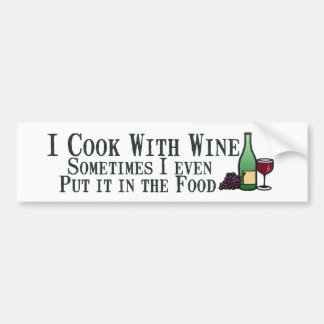 Kochen mit Wein Autoaufkleber