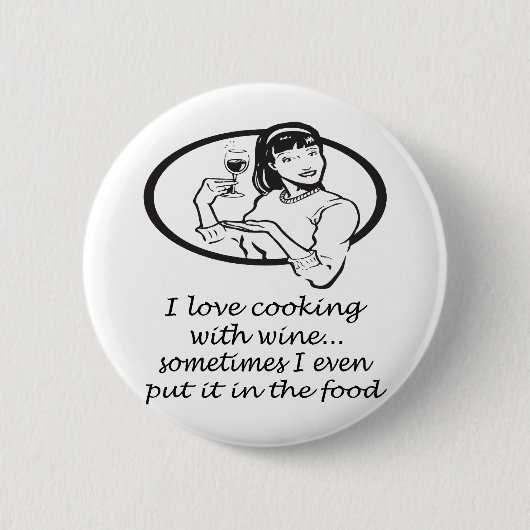 Kochen mit Wein Button (Vorderseite)