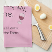 Kochen mit Wein Geschirrtuch (Viertel Falte)