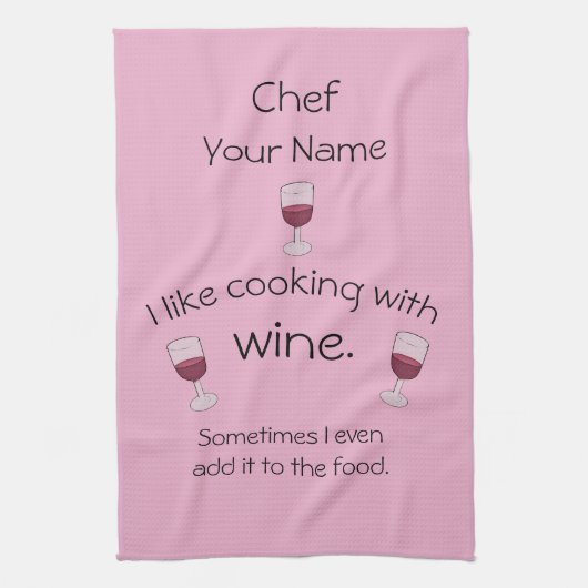 Kochen mit Wein Geschirrtuch (Vertikal)