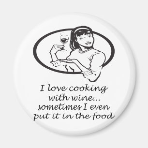 Kochen mit Wein Magnet