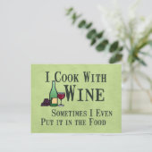 Kochen mit Wein Postkarte (Stehend Vorderseite)
