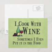 Kochen mit Wein Postkarte (Vorne/Hinten)