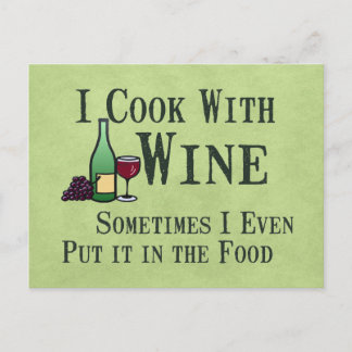 Kochen mit Wein Postkarte