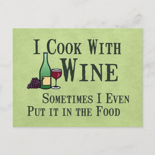 Kochen mit Wein Postkarte (Vorderseite)