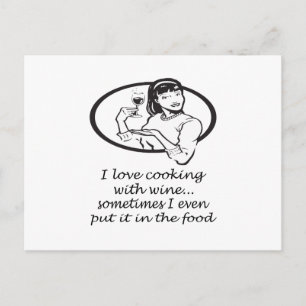 Kochen mit Wein Postkarte