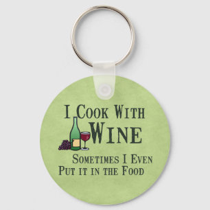 Kochen mit Wein Schlüsselanhänger