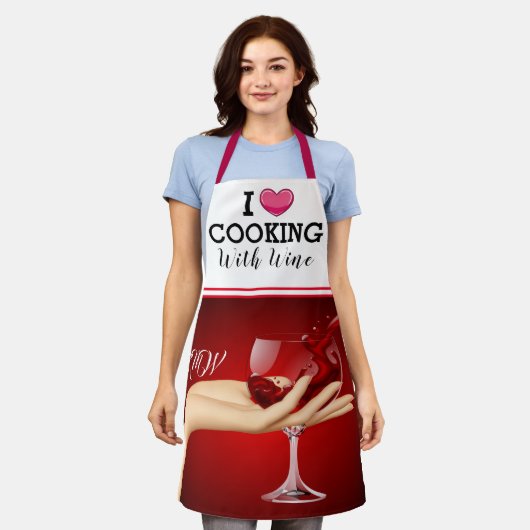 Kochen mit WEIN Schürze (Getragen)