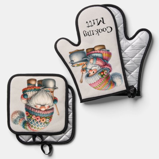 Kochen Ofenhandschuh & Topflappen-Set (Vorderseite/Rückseite)