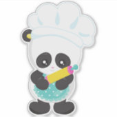Kochen Panda, Backpanda, Schürze, Rolling Button Aufkleber (Vorderseite)