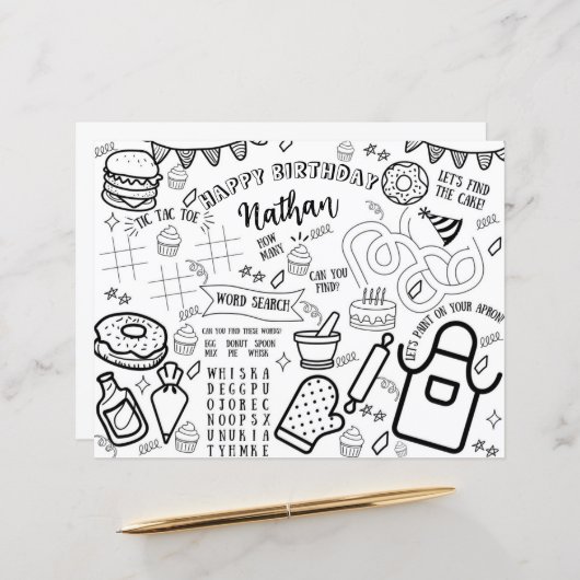 Kochen Party Färben Tischset Backen Kleiner Koch (Vorderseite/Rückseite Beispiel)