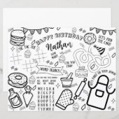 Kochen Party Färben Tischset Backen Kleiner Koch (Vorne/Hinten)