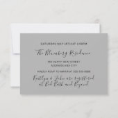 Kochen Party Koch Golden Kitchen Grau Silver Einladung (Rückseite)