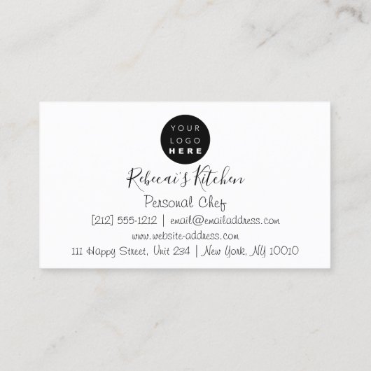 Kochen Persönlicher Koch Restaurant Visitenkarte (Rückseite)
