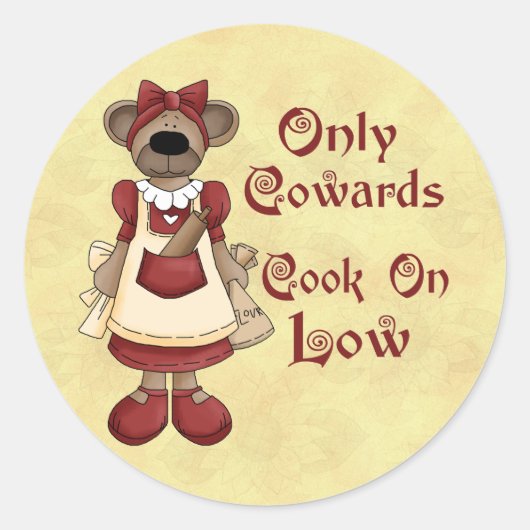 Kochen Runder Aufkleber (Vorderseite)
