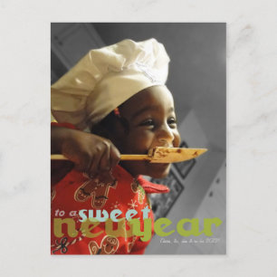 Kochen Sie eine süße neues Jahr-Foto-Postkarte Feiertagspostkarte