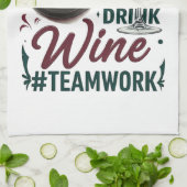 Kochen Sie, ich trinke Wein #Teamwork - Wein Lover Geschirrtuch (Gefaltet)