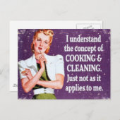 Kochen und Reinigen Postkarte (Vorne/Hinten)