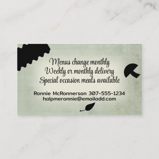 Kochen vegetarisches Gemüse lasagna Lebensmittel B Visitenkarte (Rückseite)