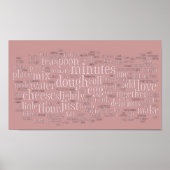 Kochen verwandte Wörter Cloud Wall Art Poster (Vorne)
