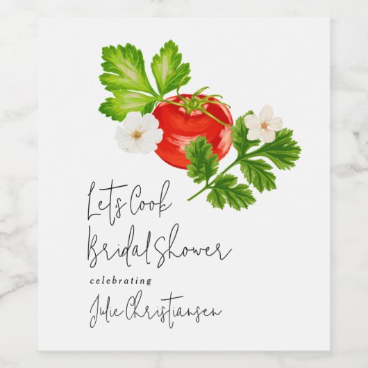 Kochen wir Brautparty Weinetikett (Einzelnes Label)