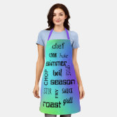 Kochen Worte farbenfrohe Schürze (Getragen)