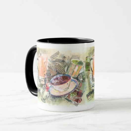 "Kochend heiße" Kaffee-Tasse Tasse (Vorderseite Links)