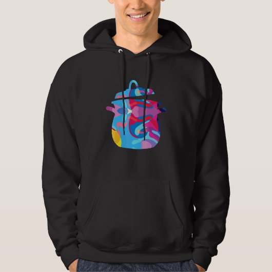 Kochend Kochen Chef Bunt Grafisch Hoodie (Vorderseite)