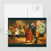 Kochende Halloween-Hexe Postkarte (Vorne/Hinten)