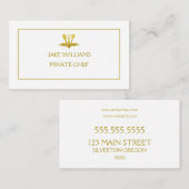 KOCHER IN IMITATEN GOLD PRIVATE KOCH VISITENKARTE (Vorne/Hinten)