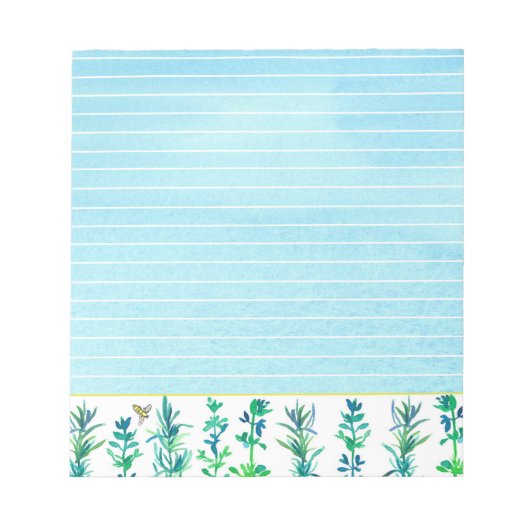 Kocherkraut Rosemary Thyme Bee Blue Lined Notizblock (Vorderseite)