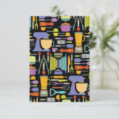 Kochgeräte, Gadgets und Utensidmuster Dankeskarte (Stehend Vorderseite)