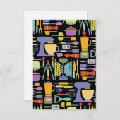 Kochgeräte, Gadgets und Utensidmuster Dankeskarte (Vorne/Hinten)