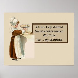 Kochhilfe Gewollt mit Colonial Girl Baking Pie Poster