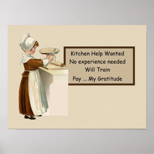 Kochhilfe Gewollt mit Colonial Girl Baking Pie Poster (Vorne)